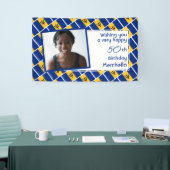 50e verjaardag BARBADOS FLAG Aangepaste foto Spandoek (Beurs)