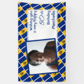 50e verjaardag BARBADOS FLAG Aangepaste foto Spandoek (Verticaal)