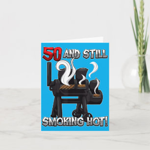 50e verjaardag Bbq citaat _smoking Hot_ Grillfeest Kaart