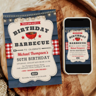 50e verjaardag BBQ Zomer Barbecue Party Kaart