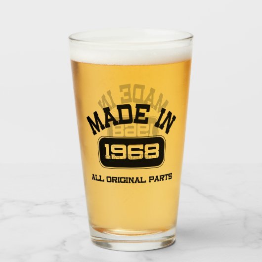 50e verjaardag bierglas glas (Voorkant gevuld)