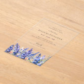 50e Verjaardag Blauwe Larkspur Juli Geboortebloem Acryl Uitnodigingen (Laagn)