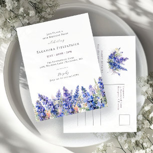 50e Verjaardag Blauwe Larkspur Juli Geboortebloem Uitnodiging Briefkaart