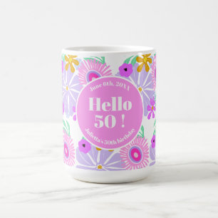 50e verjaardag bloem romantische klassieke mooie m koffiemok