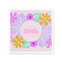 50e verjaardag bloemige cute romantische roze serv