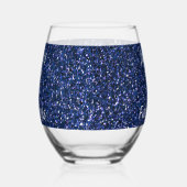 50e verjaardag Blue Glitter Gift Favoriet Trendy Wijnglas Zonder Voet (Links)