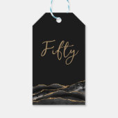 50e verjaardag Blue Gold Agate Hartelijk dank Cadeaulabel (Achterkant)