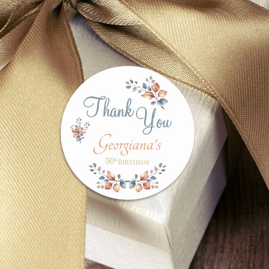 50e verjaardag Boho Herfst Bedankt U Stickers
