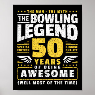 50e verjaardag Bowling 50 jaar oude Bowler Poster