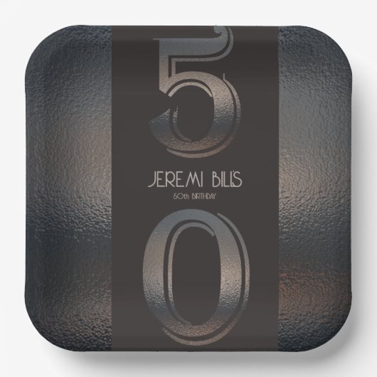 50e verjaardag Brons stijl papier bord (Voorkant)