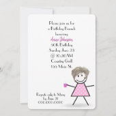 50e verjaardag Brunch Stick Girl Kaart (Voorkant)