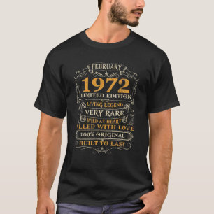 50e verjaardag cadeaus 50 jaar oude Retro feb. T-shirt