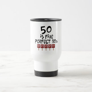50e verjaardag cadeautjes, 50 is 5 perfecte 10s! reisbeker