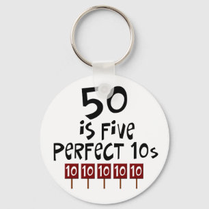 50e verjaardag cadeautjes, 50 is 5 perfecte 10s! sleutelhanger