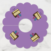 50e Verjaardag Cake met Kaarsen chocolade ijsjes Wijnglaslabel (Achterkant)