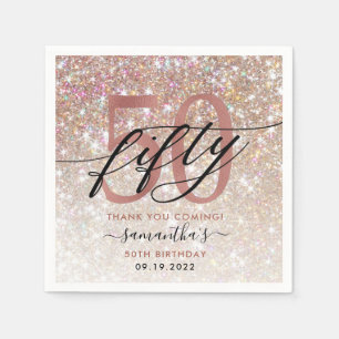 50e verjaardag Chic Glitter Ombre Dank u Servet