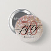50e verjaardag Chic Glitter Ombre Ronde Button 5,7 Cm (Voorkant /achterkant)