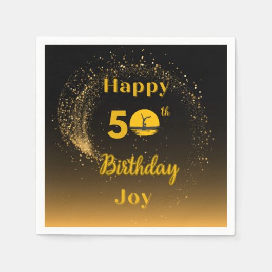 50e verjaardag cocktail servet (Voorkant)