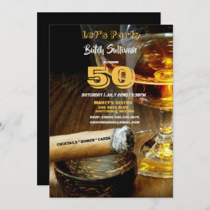 50e verjaardag, Cocktails & Sigars-uitnodiging