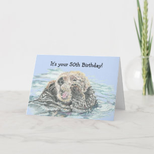 50e verjaardag Cute Custom Otter Funny Not Happy Kaart