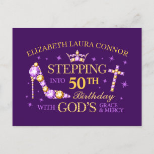 50e verjaardag, dames, christelijk briefkaart