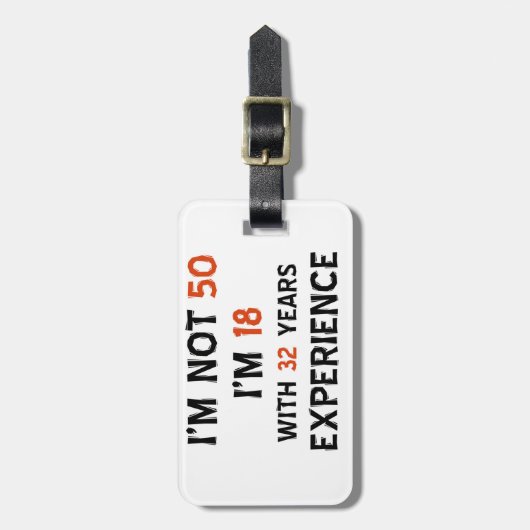 50e verjaardag design bagagelabel (Voorkant verticaal)