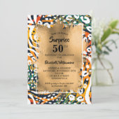 50e verjaardag Dierafdrukken Kaart (Staand voorkant)