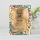 50e verjaardag Dierafdrukken Uitnodigingen (Staand voorkant)