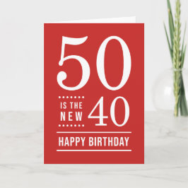 50e verjaardag Editable Color 50 is de nieuwe 40 Kaart