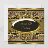 50e verjaardag Elegant Classy Gold Black Kaart (Voorkant)