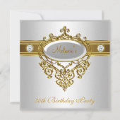 50e verjaardag Elegant Lace White Diamond 3 Kaart (Voorkant)