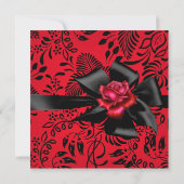 50e verjaardag Elegant Red Damask Gold Black Kaart (Achterkant)