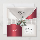 50e verjaardag Elegant Red White Check Jewel (Voorkant)