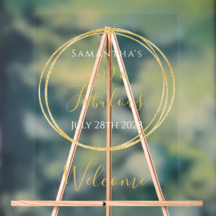 50e verjaardag Elegant verjaardagsfeest Welkom Acryl Bord