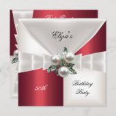 50e Verjaardag Elegante Rode Witte Check Jewel (Voorkant / Achterkant)