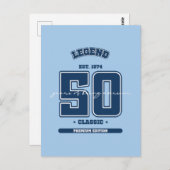 50e verjaardag est 1974 briefkaart (Voorkant / Achterkant)