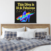 50E VERJAARDAG FABULOUS DIVA DESIGN CANVAS AFDRUK (Insitu (Slaapkamer))