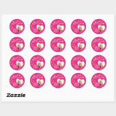 50e verjaardag Favor Pink Hartelijk dank Ronde Sticker (Vel)