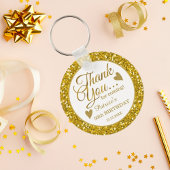 50e verjaardag Favors Gold Glitter Hartelijk dank Sleutelhanger