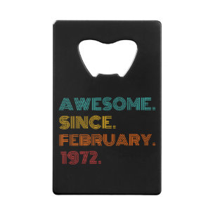50e verjaardag februari 1972 kredietkaart flessenopener