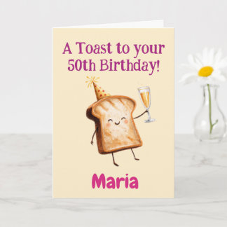 50e verjaardag felicitaties, grappige toast, op ma kaart