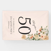 50e  verjaardag Floral Spandoek (Horizontaal)