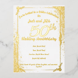 50e verjaardag Folie uitnodigingskaart Uitnodiging Briefkaart