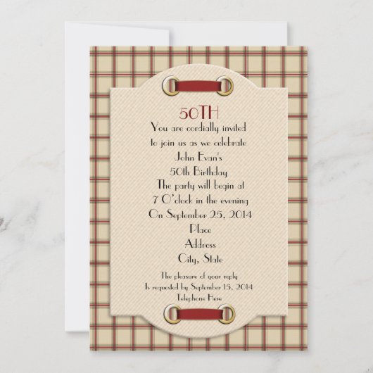 50e verjaardag formele uitnodiging tot het indiene (Voorkant)