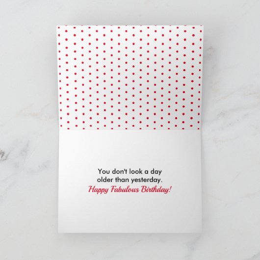 50e verjaardag Foto 50 & Fabulous Pink White Kaart (Binnen)