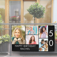 50e verjaardag Foto Collage 5 Afbeelding Zwart wit