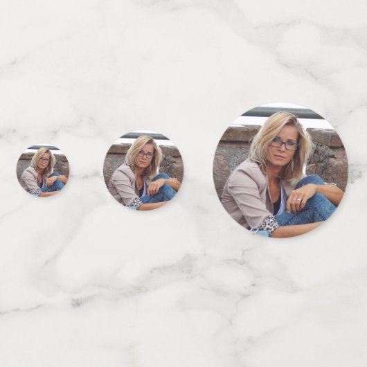 50e Verjaardag Foto Hot Pink Glitter Table Confetti (Achterkanten)