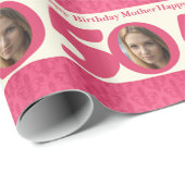 50e verjaardag foto moeder roze omhulling cadeaupapier (Rol Hoek)