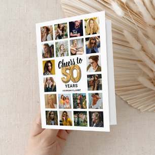 50e verjaardag Fotocollage Kaart