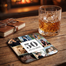 50e verjaardag fotocollage man mannen mijlpaal
